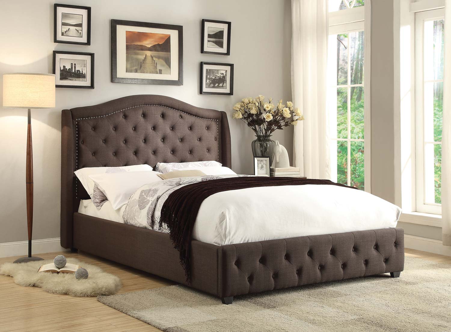 Homelegance Bryndle Upholstered Bed - Dark Grey Homelegance Bryndle Upholstered Bed - Dark Grey