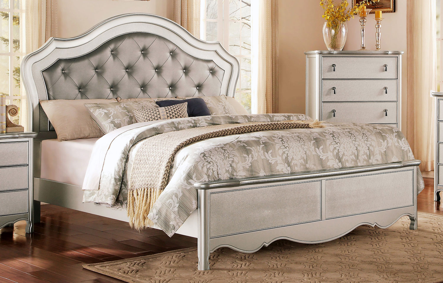 Homelegance Toulouse Upholstered Bed - Champagne