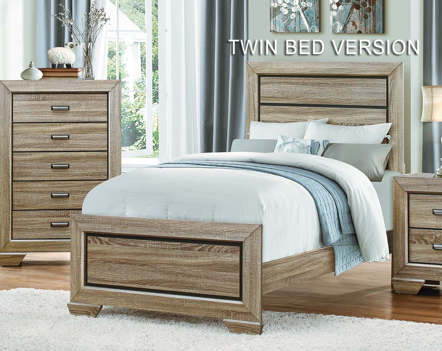 Homelegance Beechnut Panel Bed - Light Elm