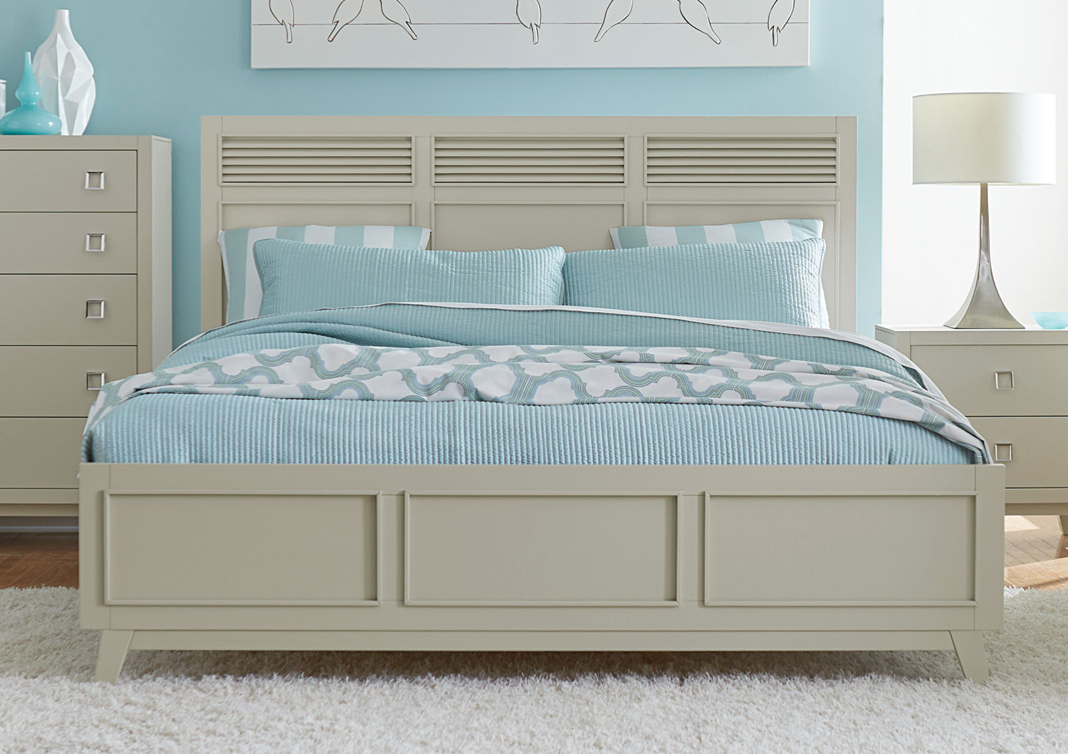 Homelegance Valpico Panel Bed - Cool Grey/Olive Undertone