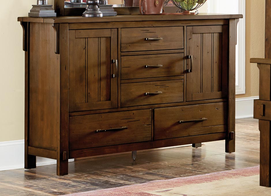 Homelegance Terrace Dresser - Rustic Burnish Oak Homelegance Terrace Dresser - Rustic Burnish Oak