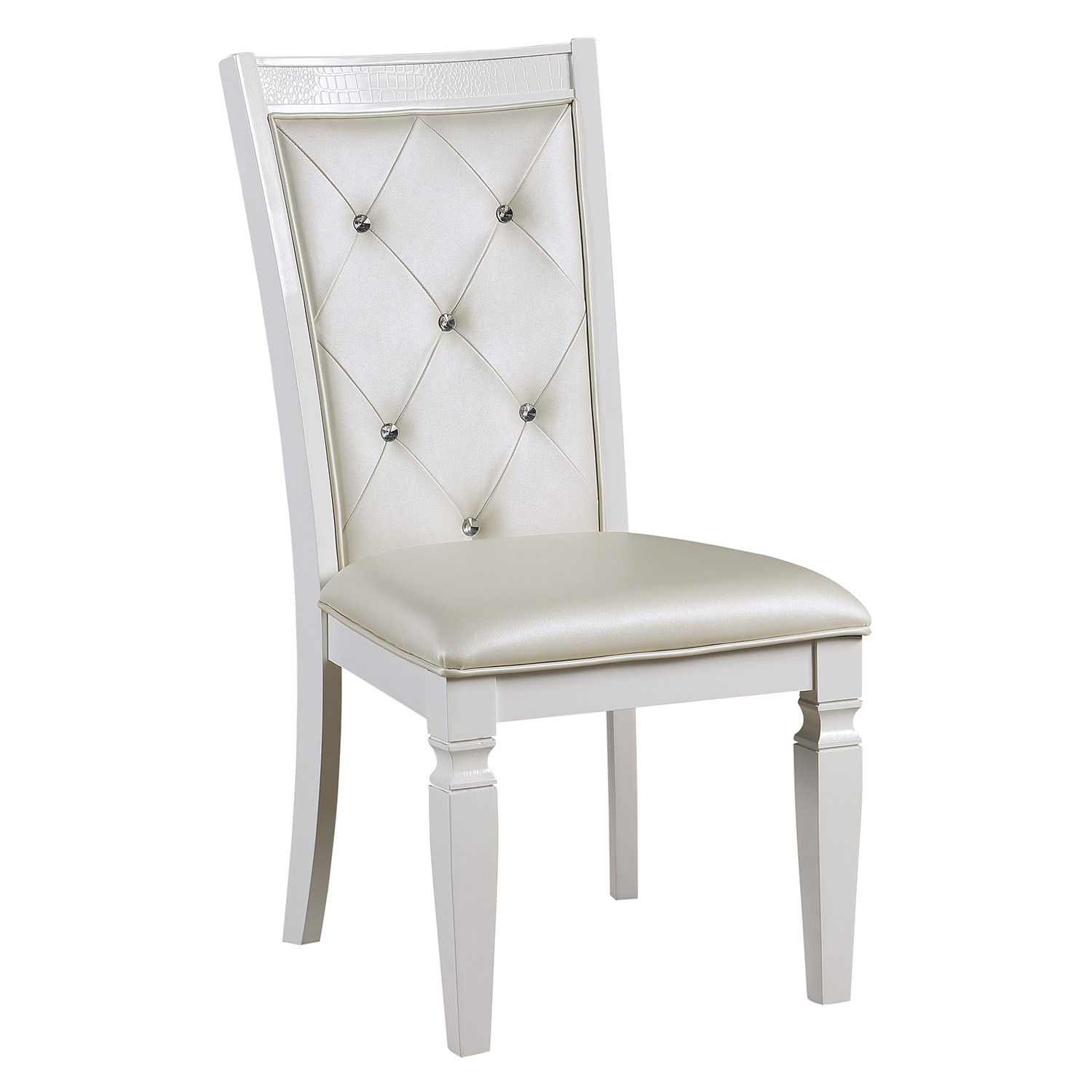 Homelegance Allura Side Chair - White Metallic