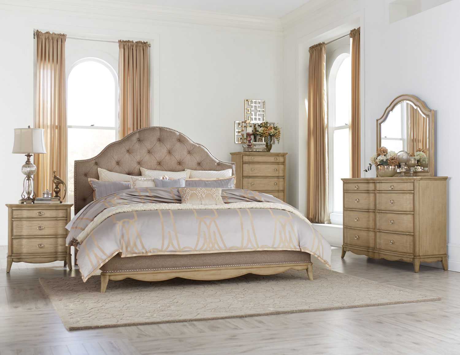 Homelegance Ashden Upholstered Bedroom Set - Driftwood