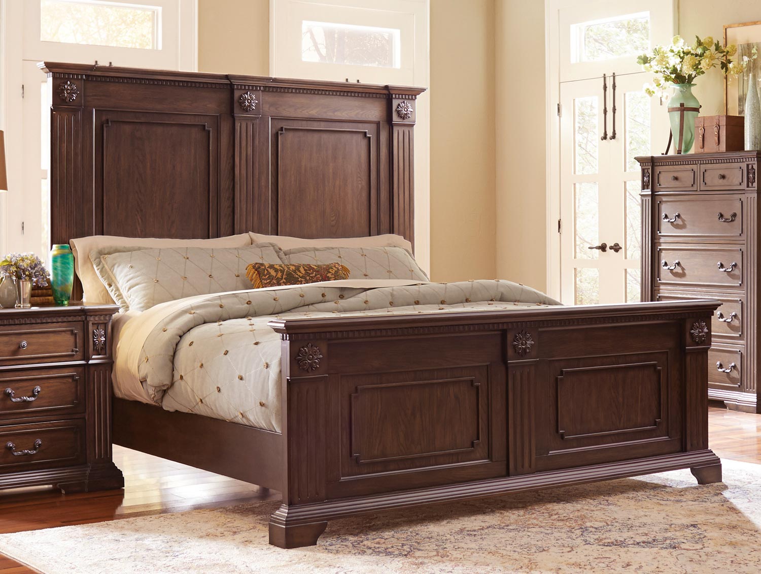 Homelegance Dothan Park Panel Bed - Rich Brown Cherry