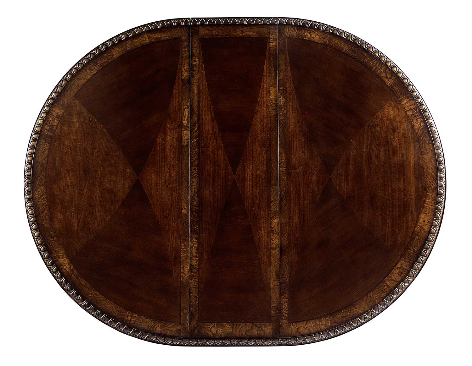 Homelegance Bonaventure Park Round / Oval Pedestal Dining Table with Leaf - Gold-Highlighted Cherry