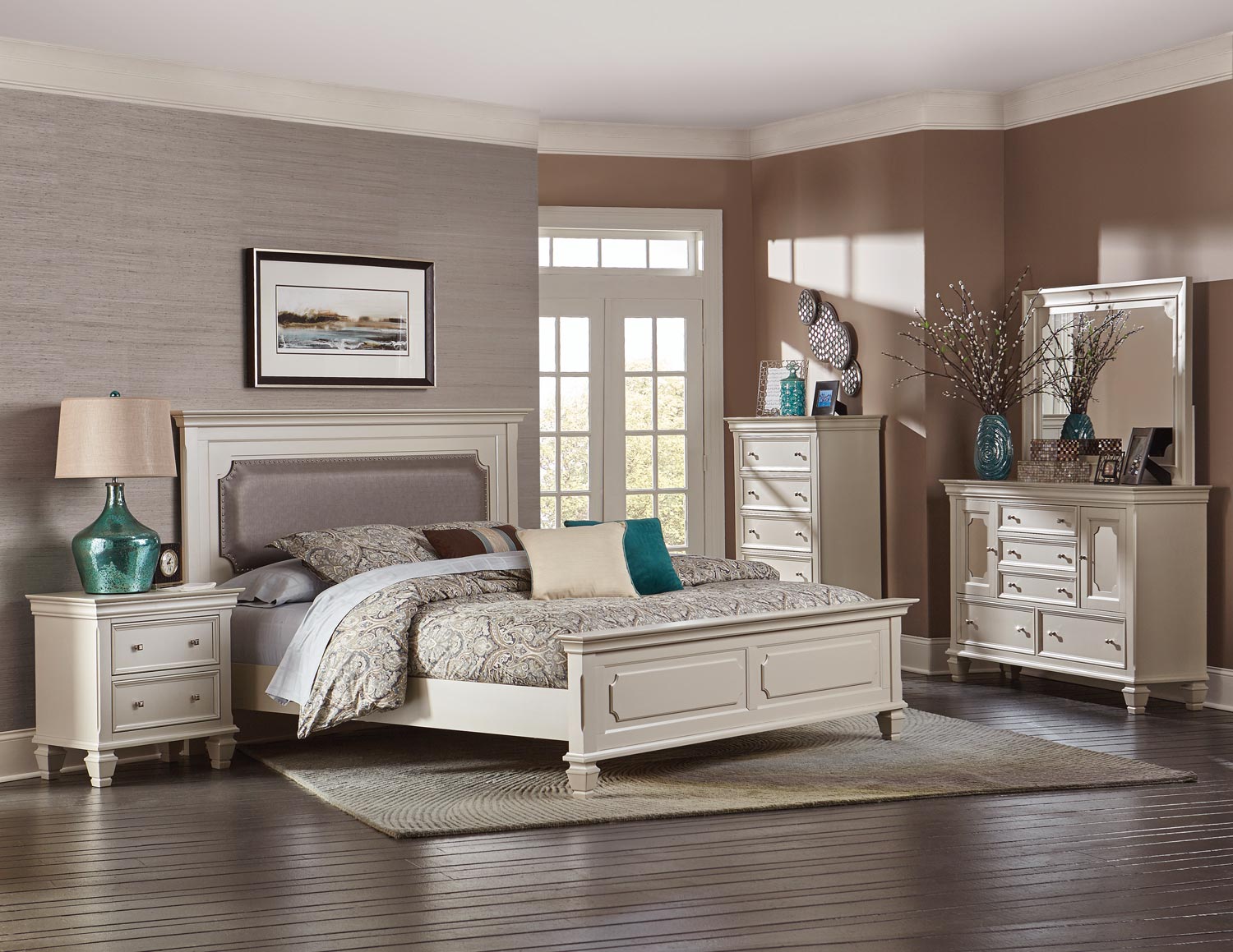 Homelegance Odette Upholstered Panel Bedroom Set - Champagne