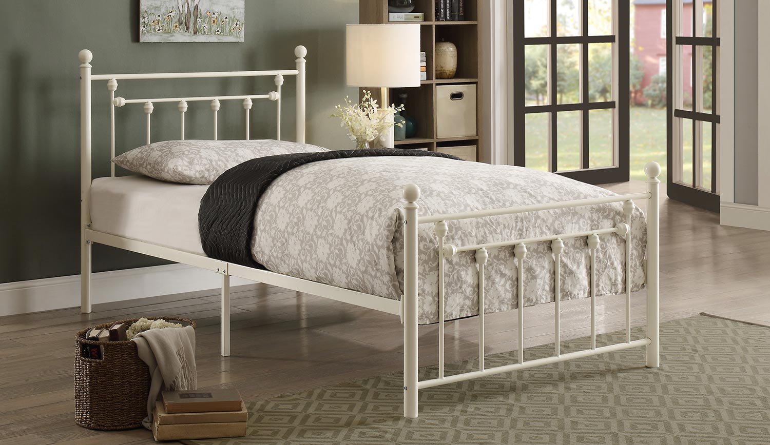 Homelegance Lia Metal Platform Bed - White