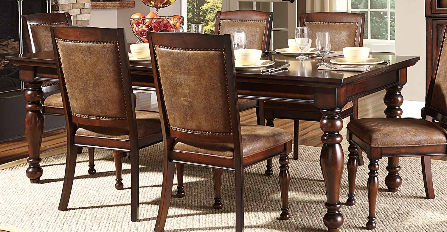 Homelegance Cumberland Dining Table Rich Medium Brown 215988 at