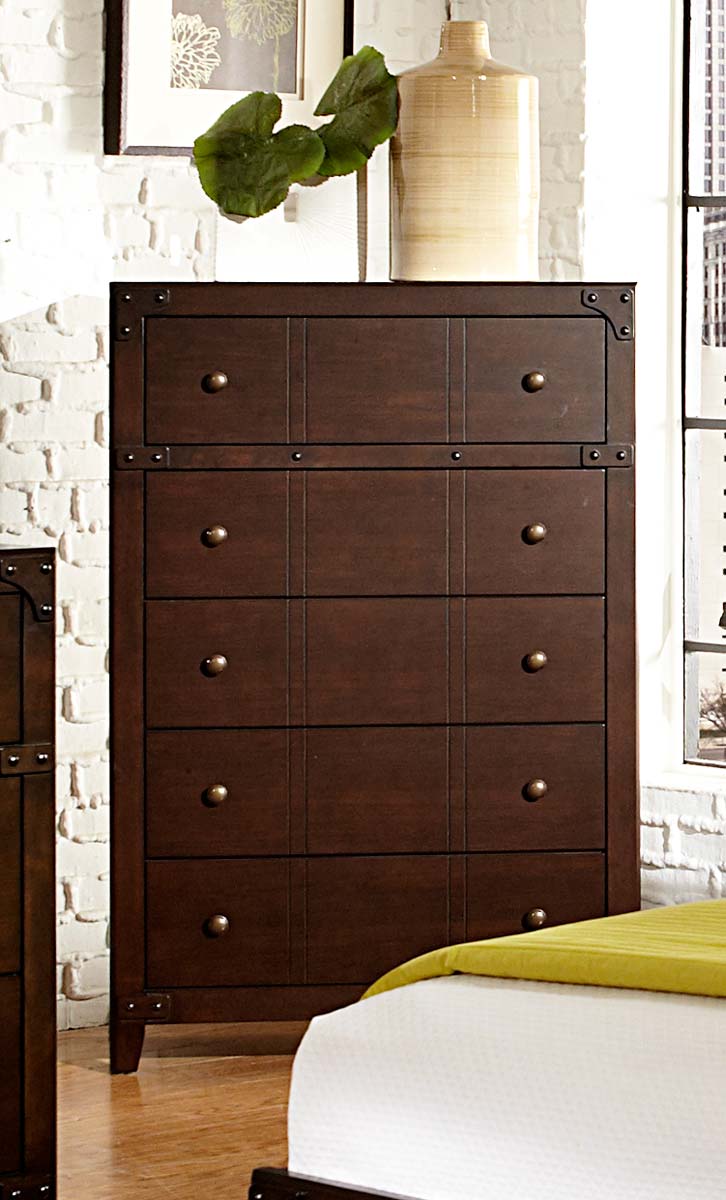 Homelegance Brawley Chest - Brown Cherry