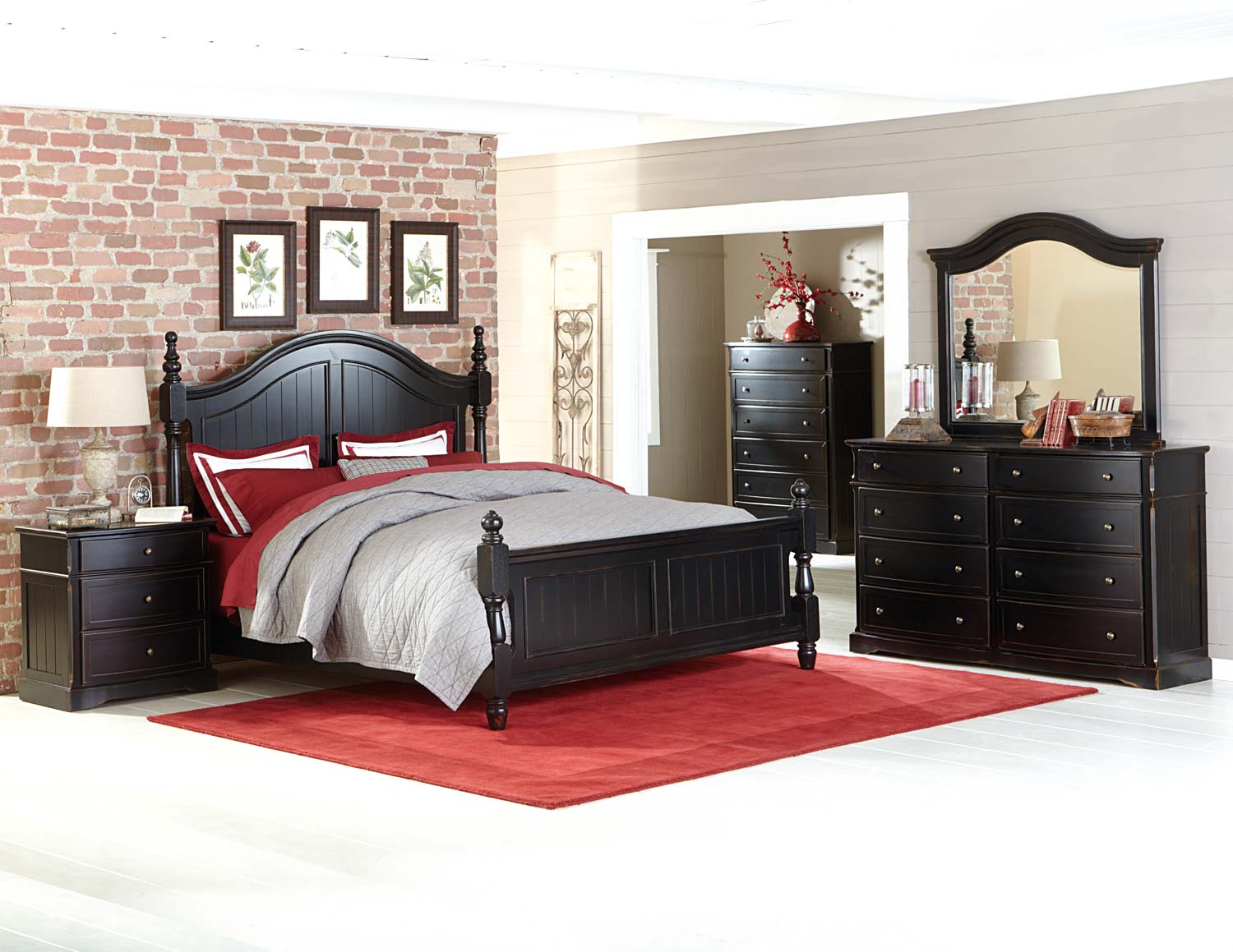 Homelegance Carollen Bedroom Set - Black Sand-through