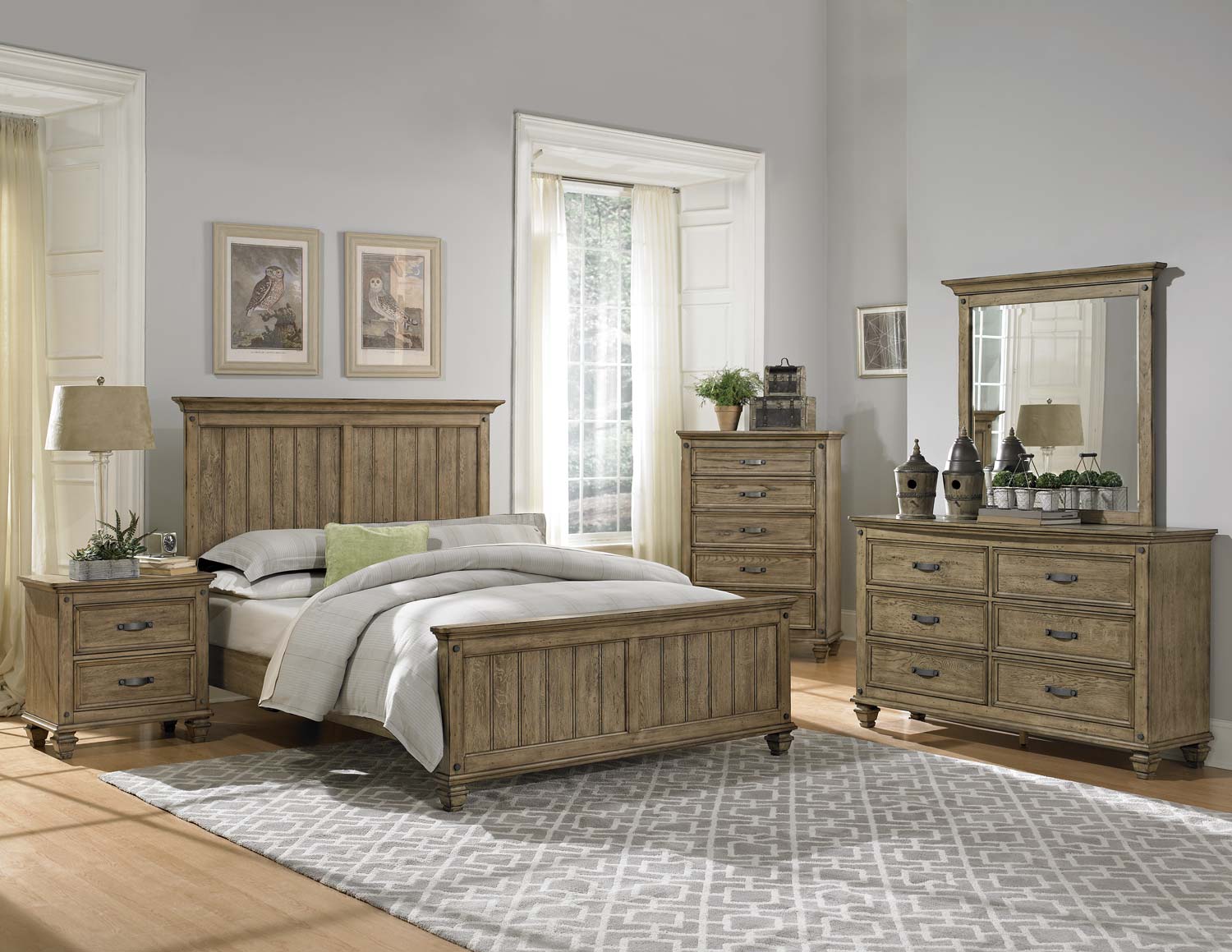 Homelegance Sylvania Bedroom Set - Driftwood Oak 2298-Bed-Set at ...