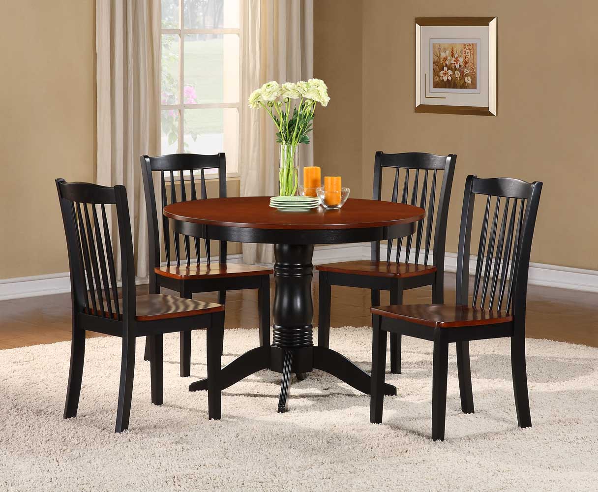 Homelegance Andover 5-Piece Dining Set - Antique Oak and Black 2458 at ...