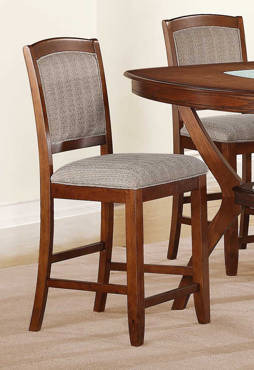 Homelegance Kelley Counter Height Chair - Warm Walnut - Beige Fabric