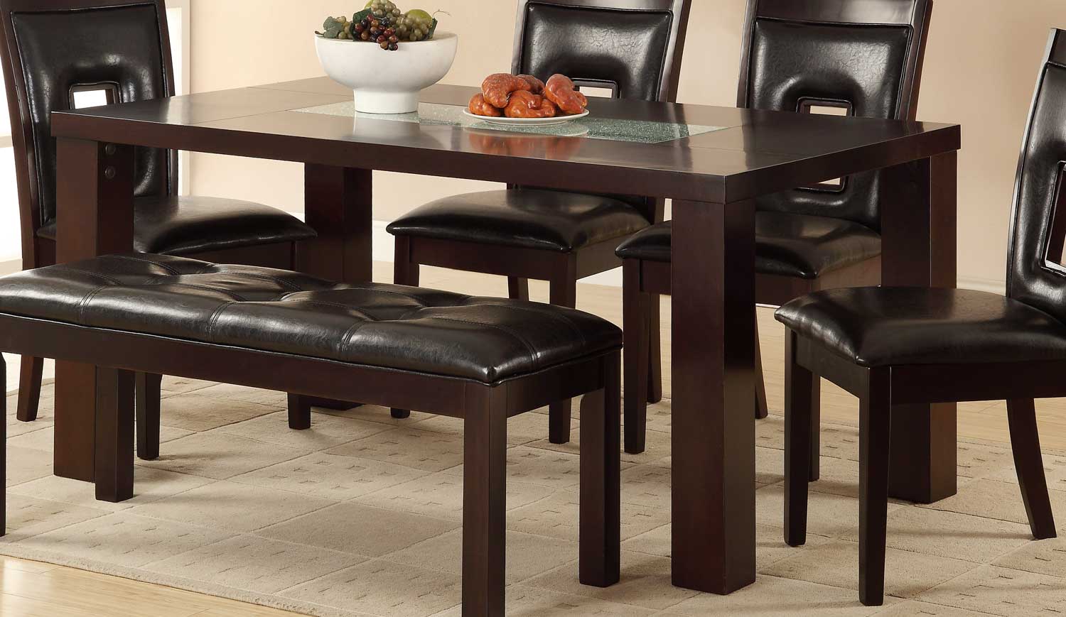 Homelegance Lee Dining Table Espresso, Dining Room Table With Insert