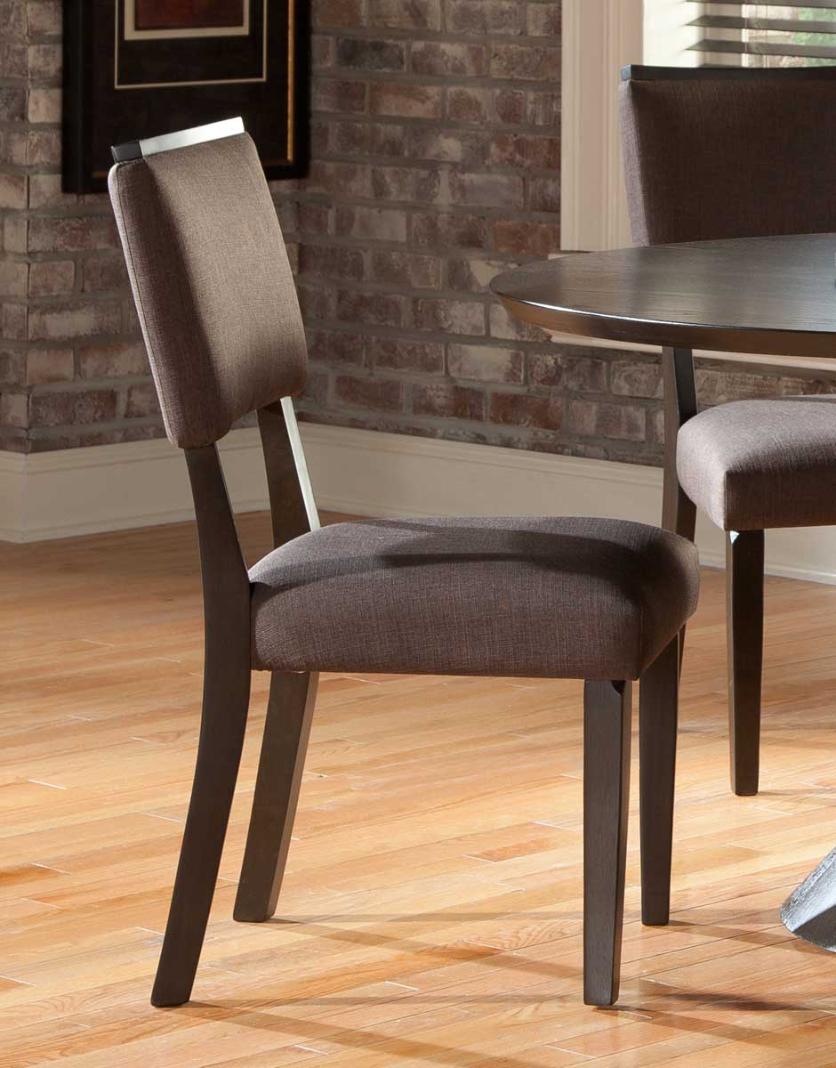 Homelegance Lobelia Side Chair - Dark Walnut - Chocolate Linen Upholstery