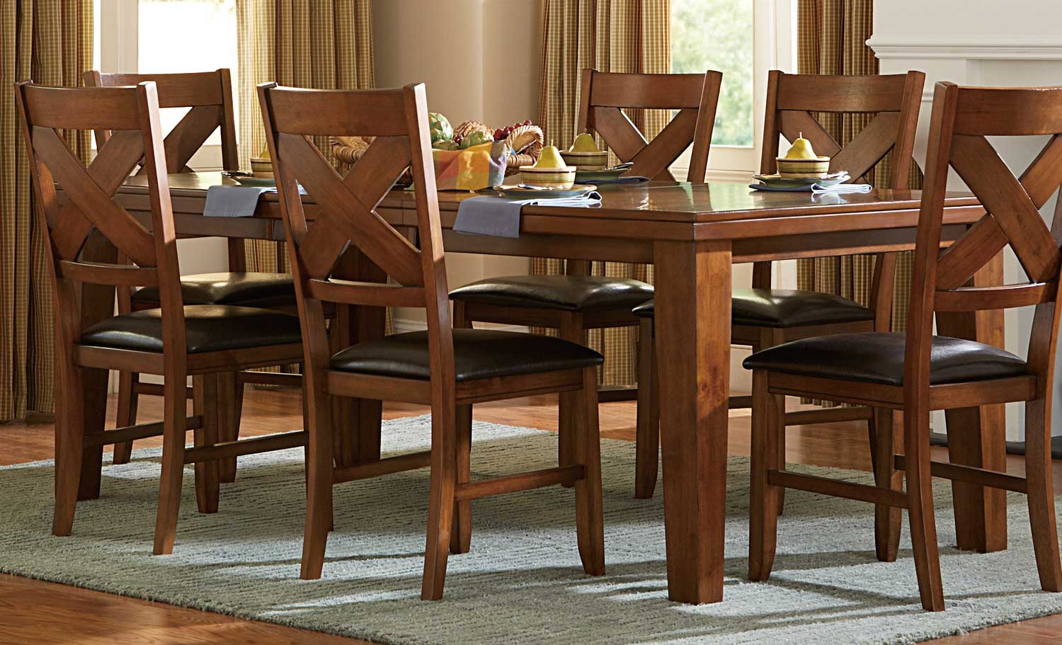 Homelegance Silverton Dining Table - Warm Brown Cherry