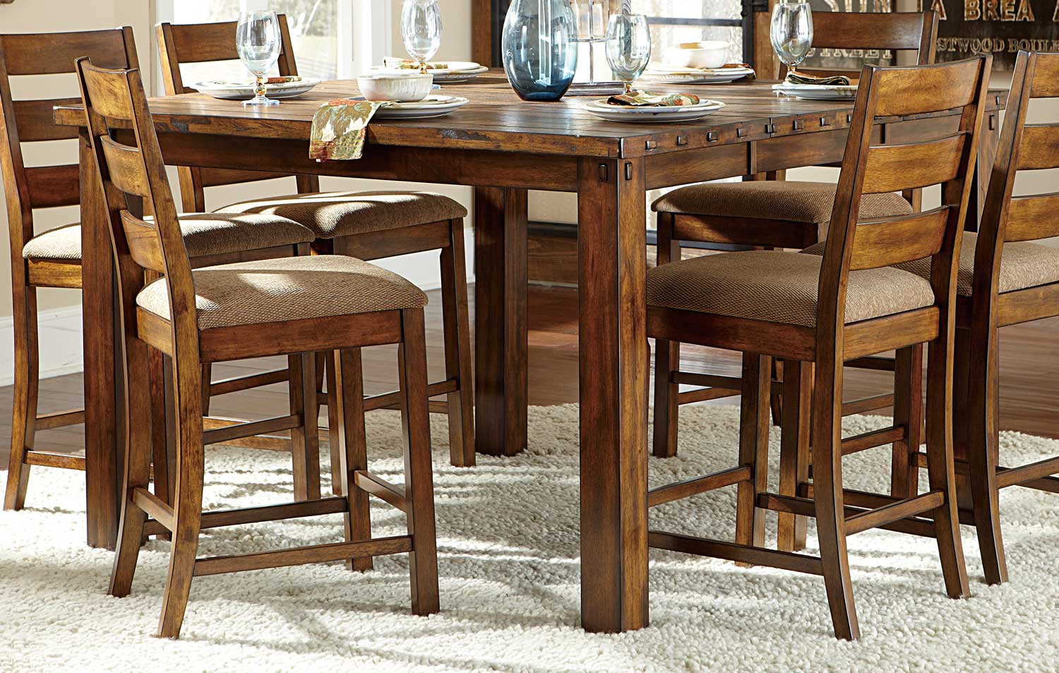 Homelegance Ronan Counter Height Table - Natural Burnished Wood