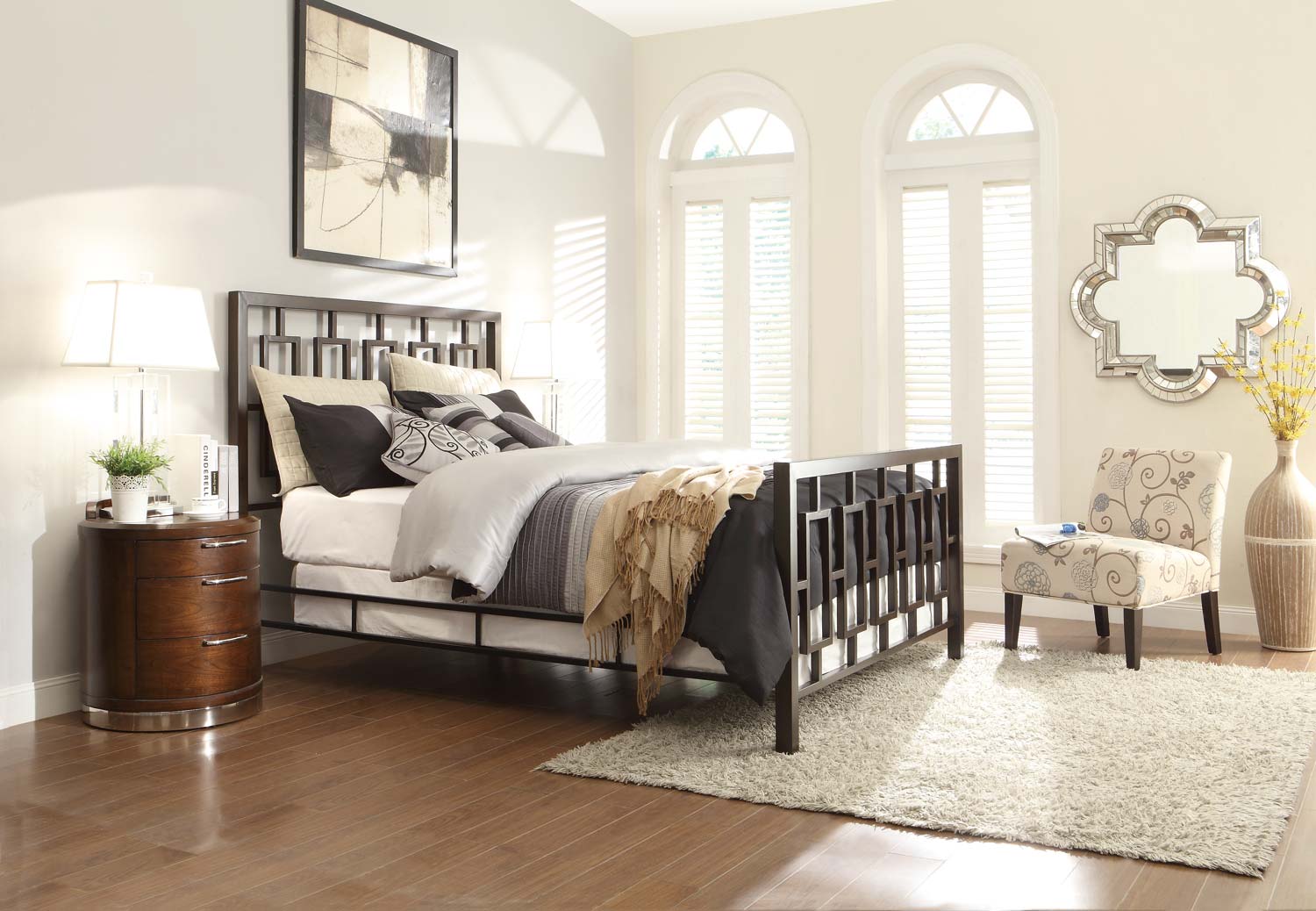 Homelegance Zelda Brushed Brown Metal Bedroom Collection - Brushed Brown Metal/Warm Cherry Homelegance Zelda Brushed Brown Metal Bedroom Collection - Brushed Brown Metal/Warm Cherry