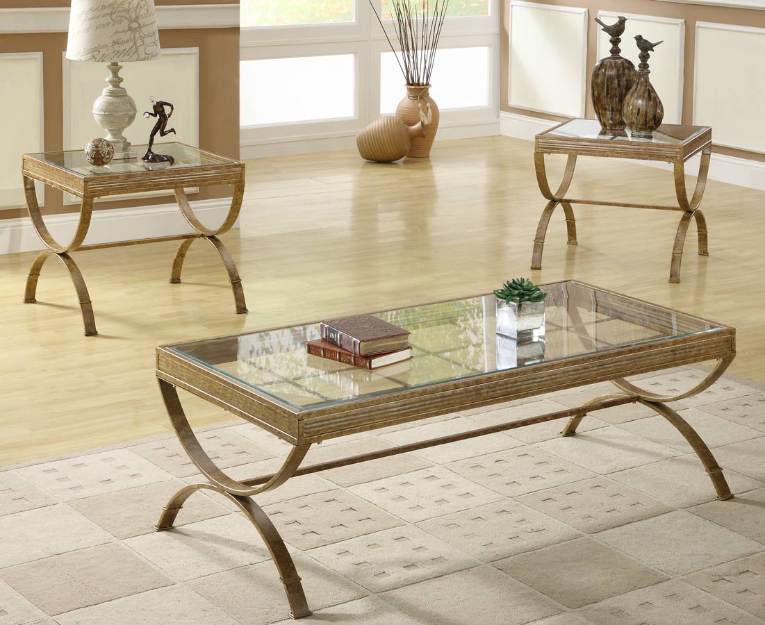 Homelegance Claro 3-Piece Occassionals Table - Gold