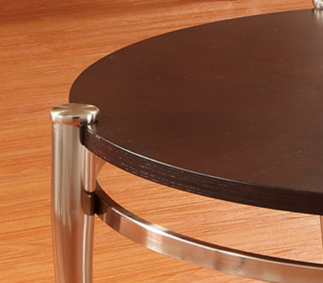 Homelegance Coffey Round Cocktail Table - Brushed Nickel
