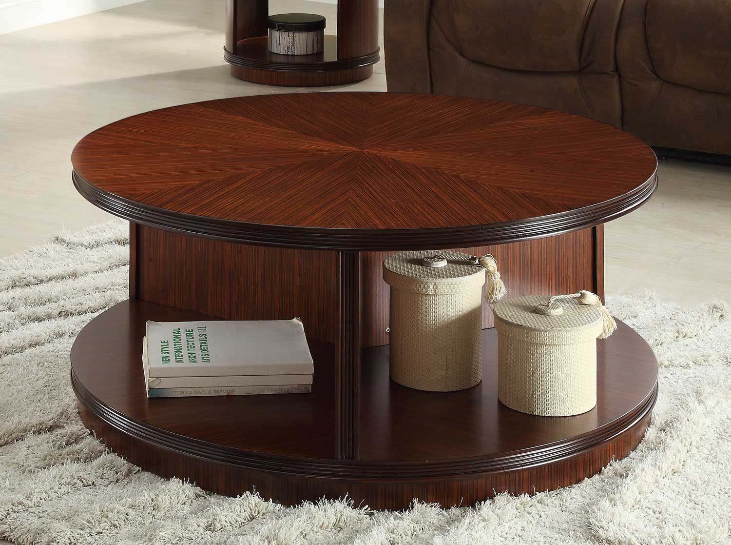 Homelegance Orlin Round Cocktail Table - Cherry