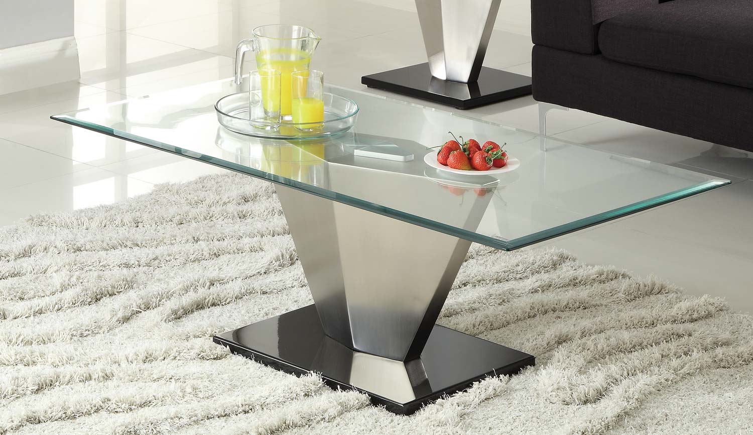 Homelegance Silverstone Cocktail Table - Brushed Chrome