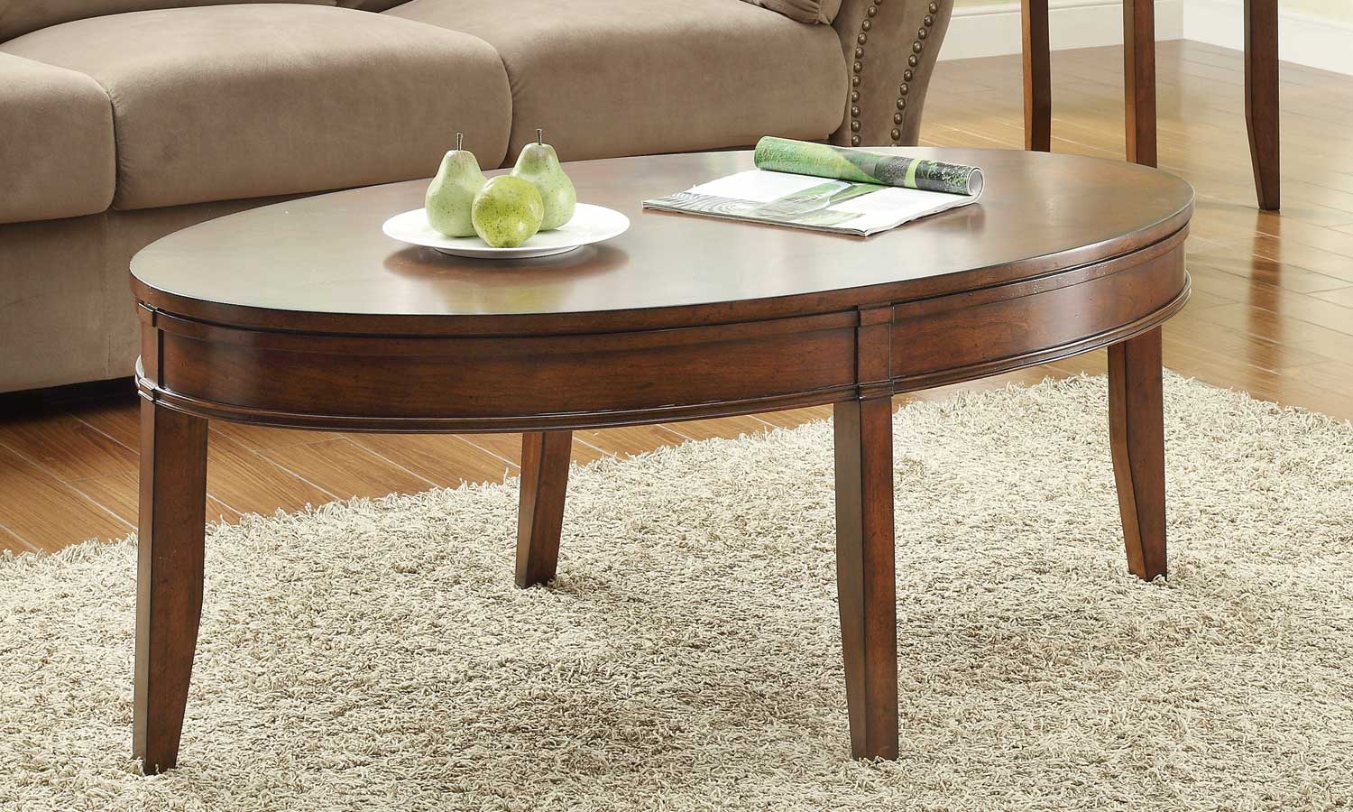 Homelegance Parrish Oval Cocktail Table - Cherry