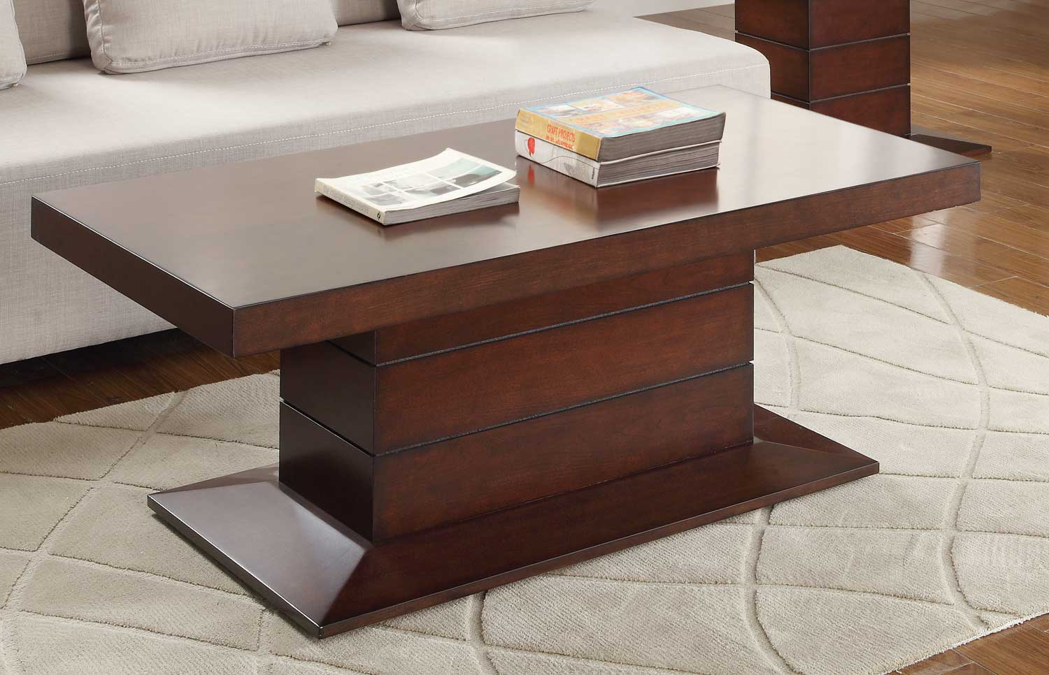 Homelegance Nast Cocktail Table Set Cherry C346730 at