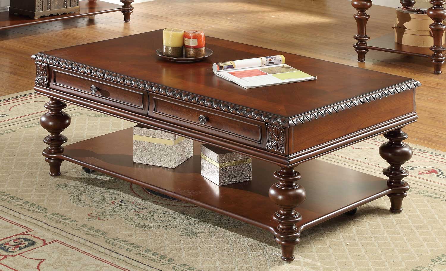 Homelegance Westfeldt Cocktail Table Set Cherry C346830 at