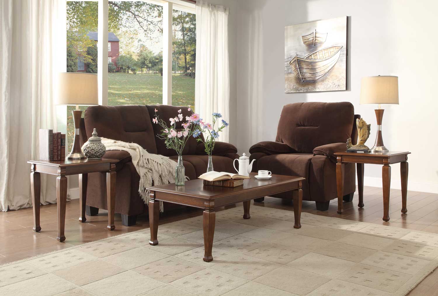 Homelegance Galligan 3-Piece Occasional Tables - Warm Brown Cherry Homelegance Galligan 3-Piece Occasional Tables - Warm Brown Cherry
