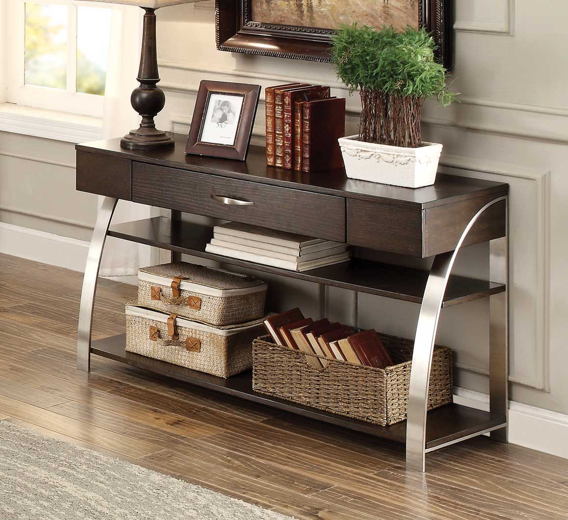 Homelegance Tioga Sofa Table with Functional Drawer - Espresso