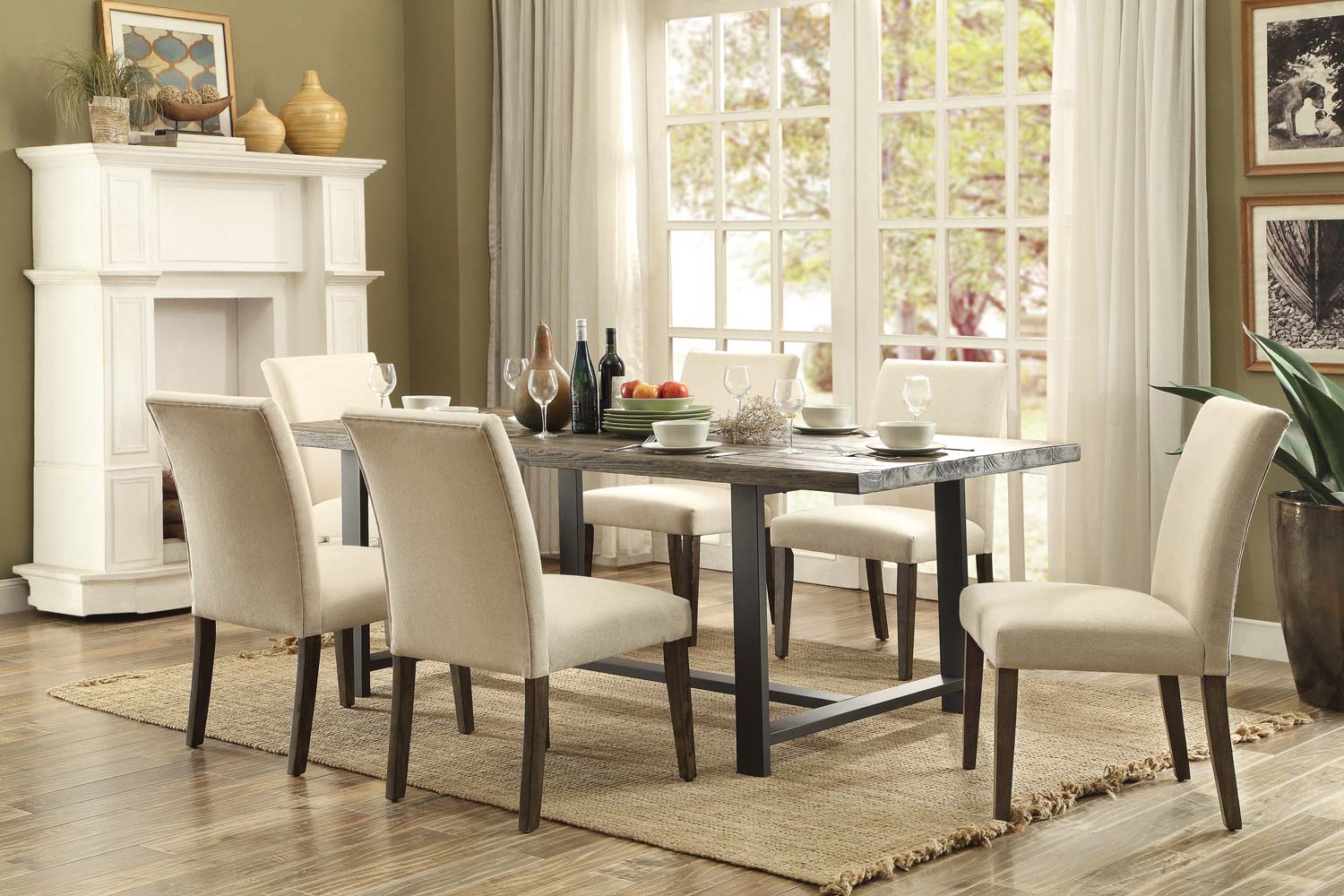 Homelegance Anacortes Dining Set - Burnished Natural