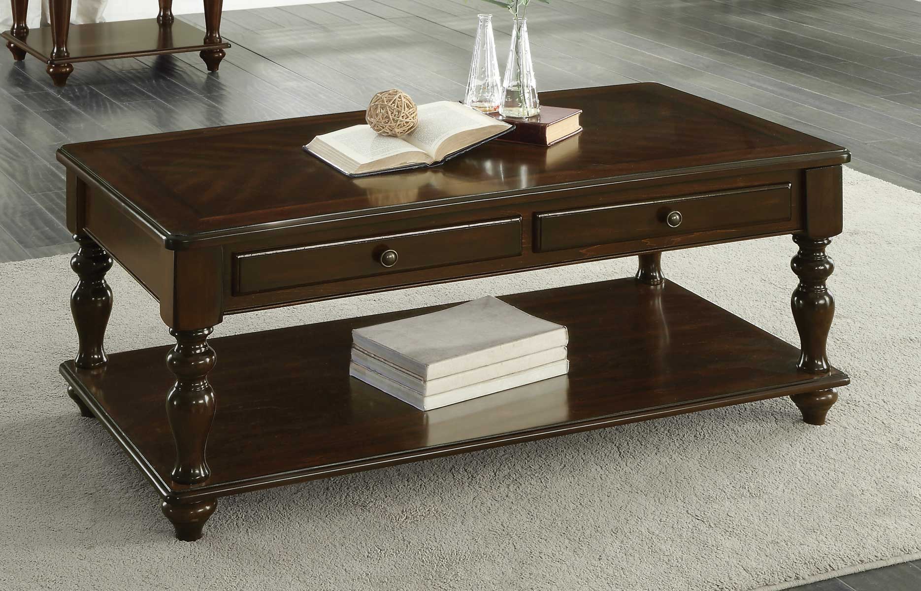 Homelegance Lovington Cocktail Table with Lift Top on Casters - Espresso
