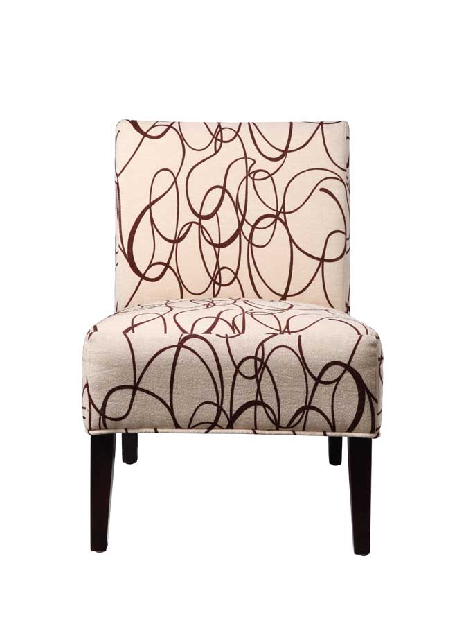 Homelegance Lifestyle Armless Lounge Chair in Brown Scroll