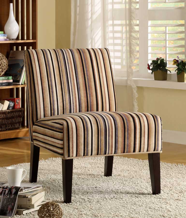 Homelegance Lifestyle Armless Lounge Chair in Stripe