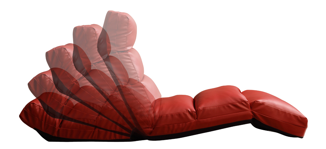 Homelegance Gamer Floor Lounger Chair Red Leatherette 4726RD at