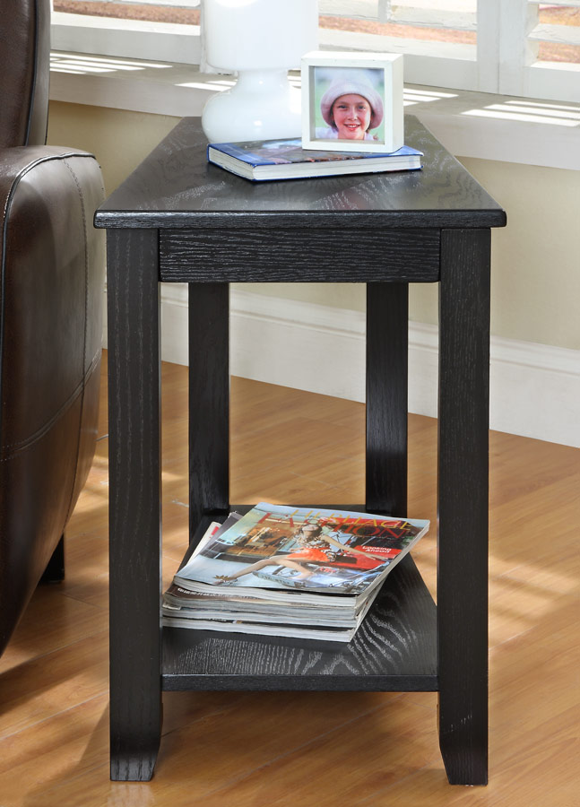 Homelegance Elwell Chairside Table - Wedge - Black