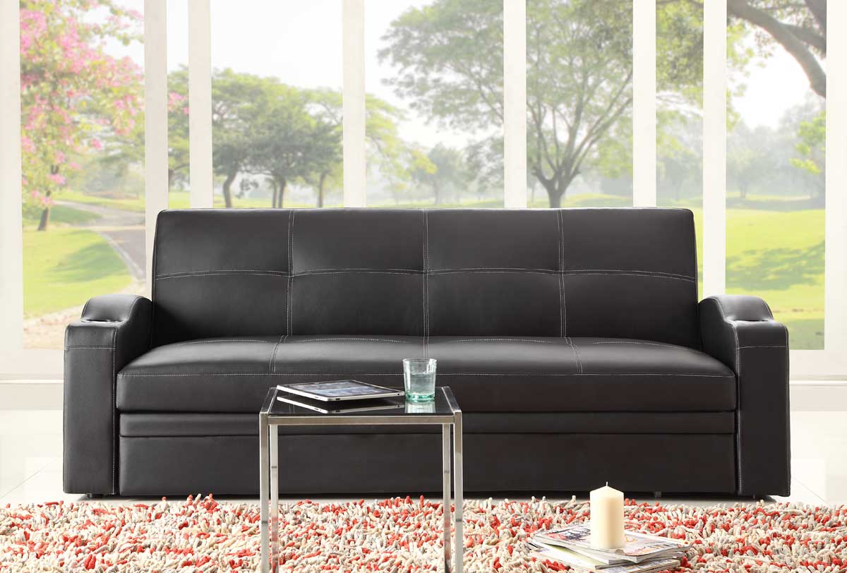 Homelegance Novak Elegant Lounger Sofa with Pull Out Trundle