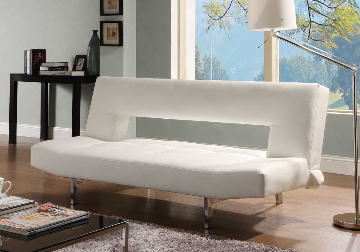 Homelegance Drake Elegant Lounger Sofa Bed - White Bi-Cast