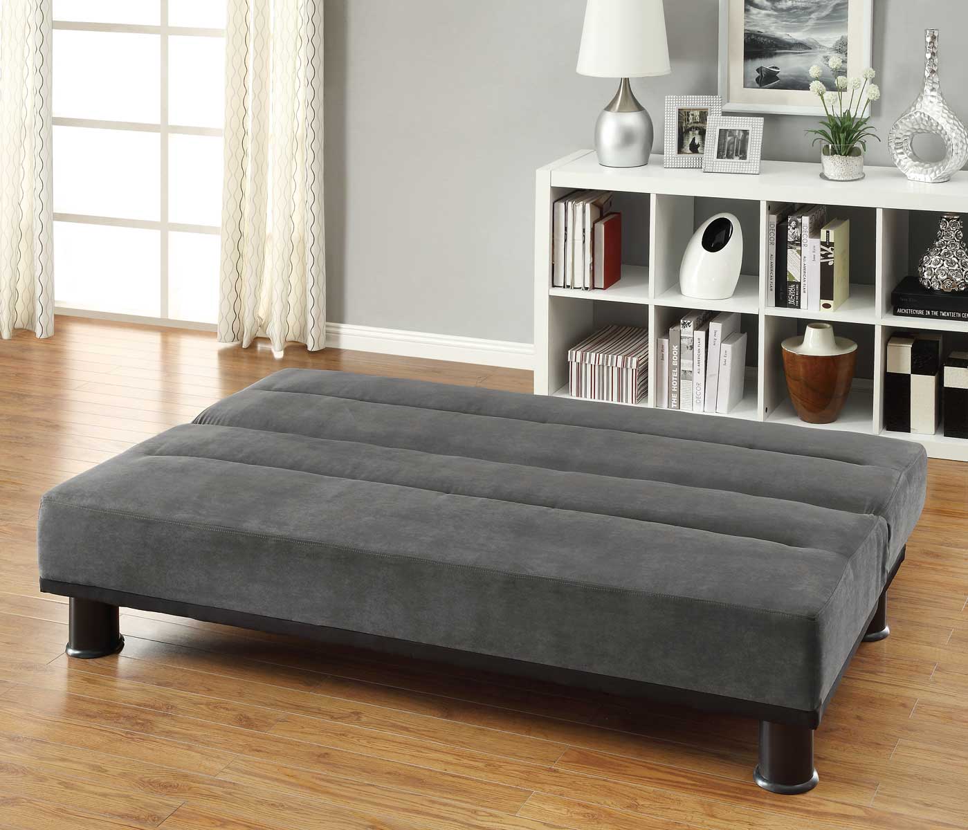 Homelegance Callie Click-Clack Sofa Bed - Graphite - Grey Microfiber