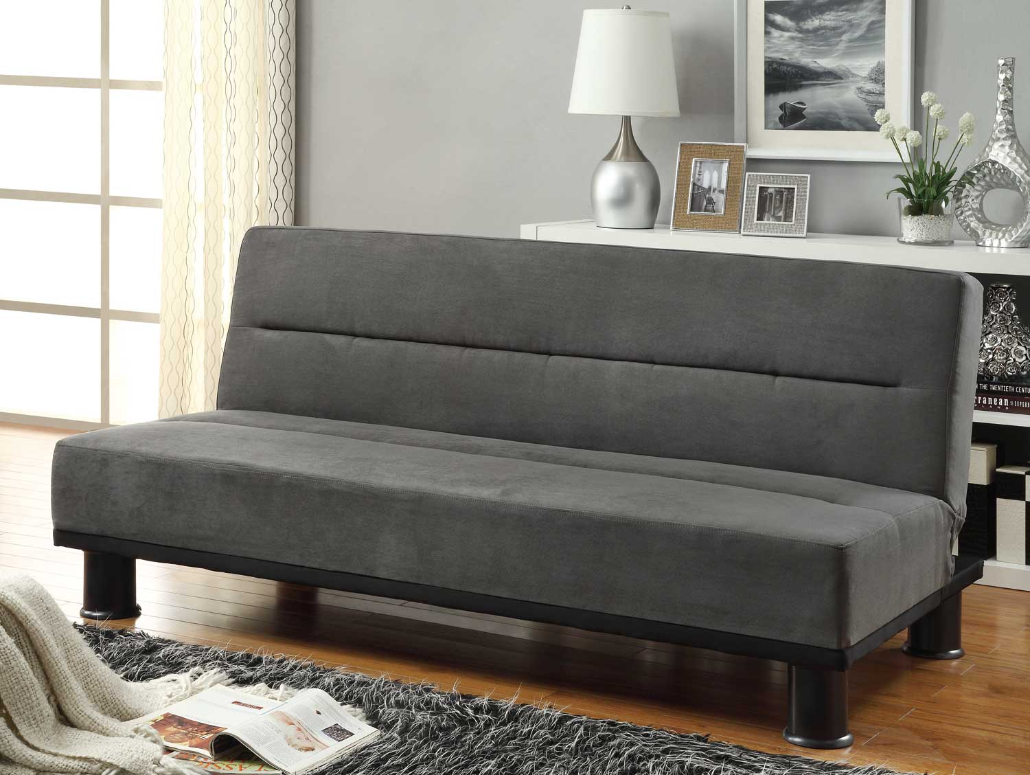 Homelegance Callie Click-Clack Sofa Bed - Graphite - Grey Microfiber
