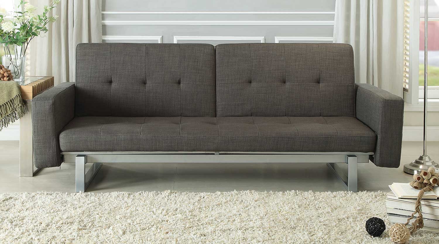 Homelegance Crispin Elegant Lounger Sofa Bed   Grey 4827FA ...