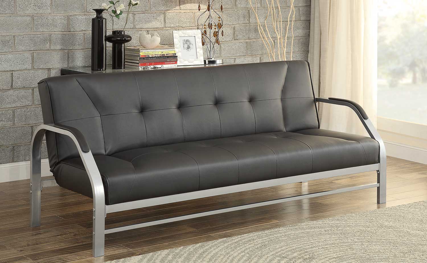 Homelegance Jaxon Elegant Lounger Sofa Bed Black 4848BK at