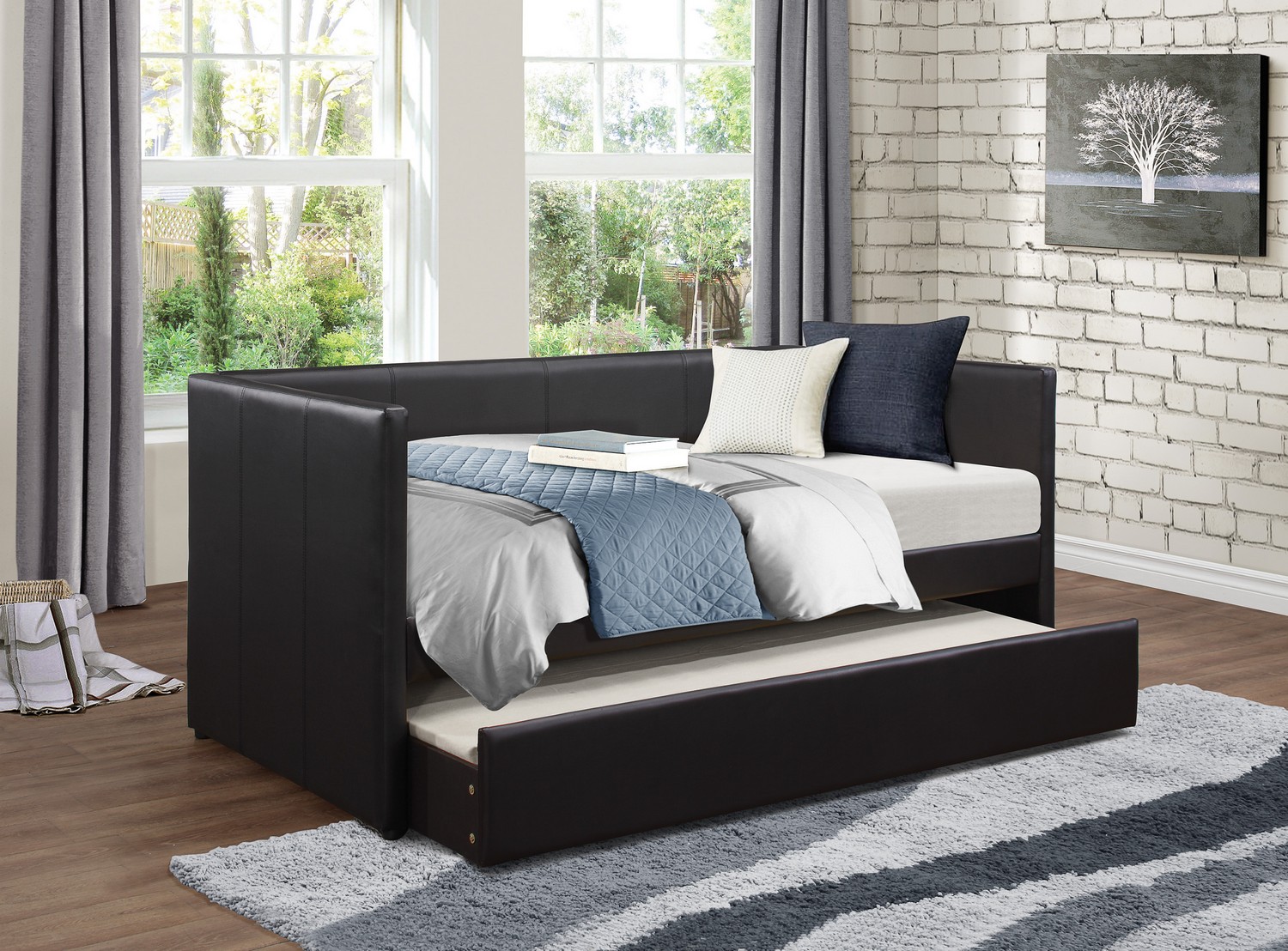 Homelegance Andra Daybed with Trundle - Black