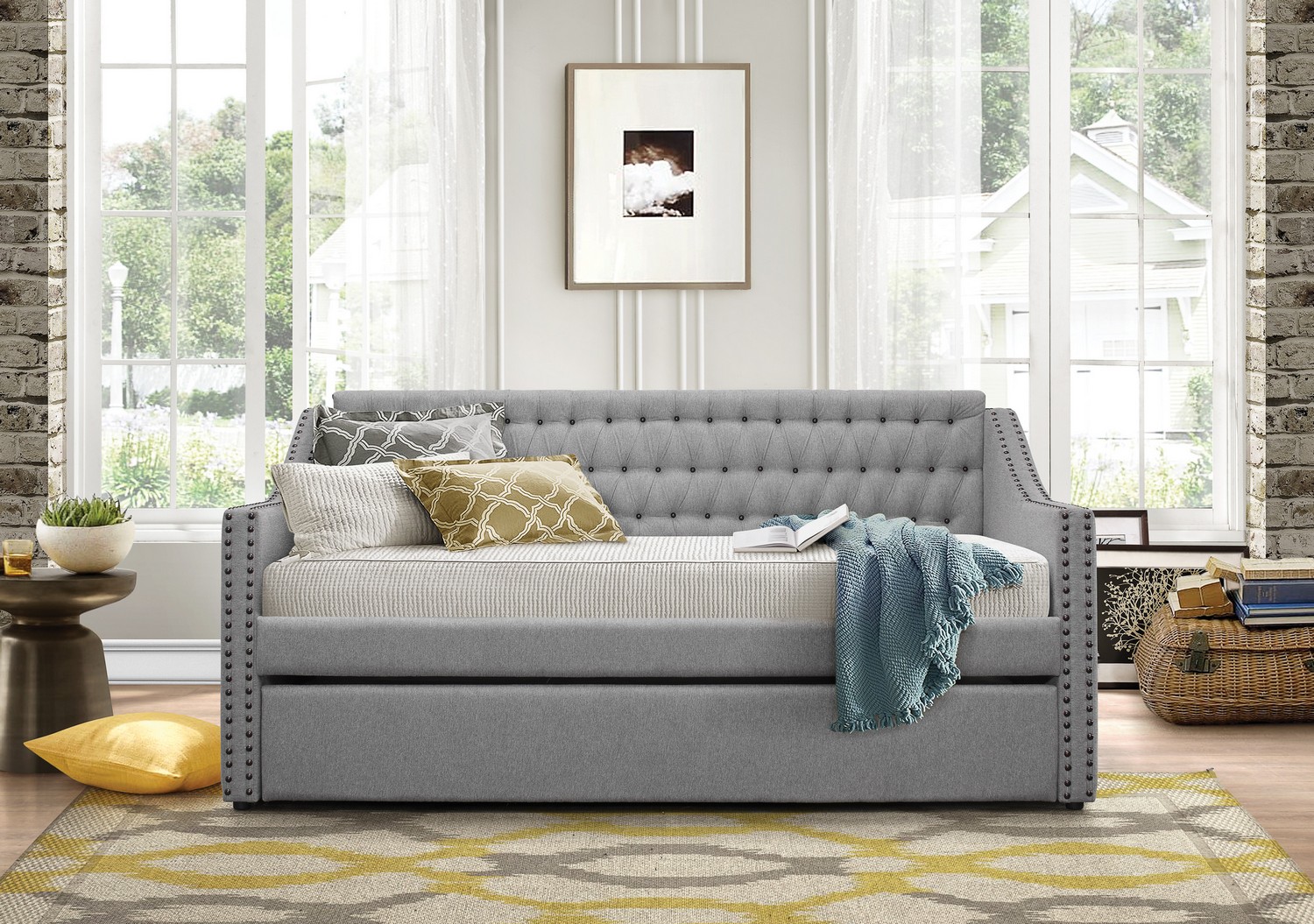 Homelegance Tulney Daybed with Trundle - Grey