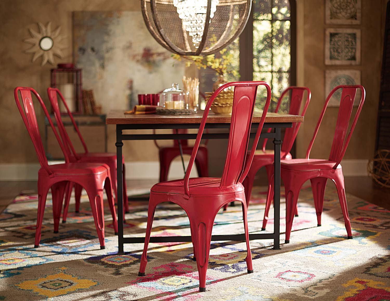 Homelegance Amara Red Metal Chair - Red