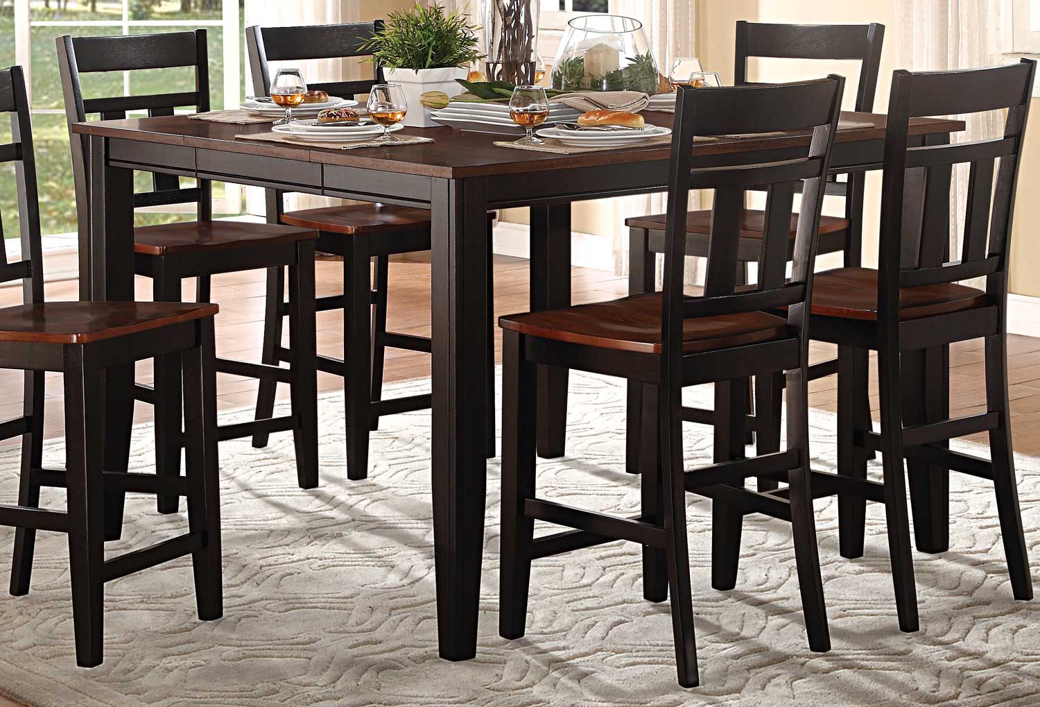 Homelegance Westport Counter Height Table - Two tone black/cherry