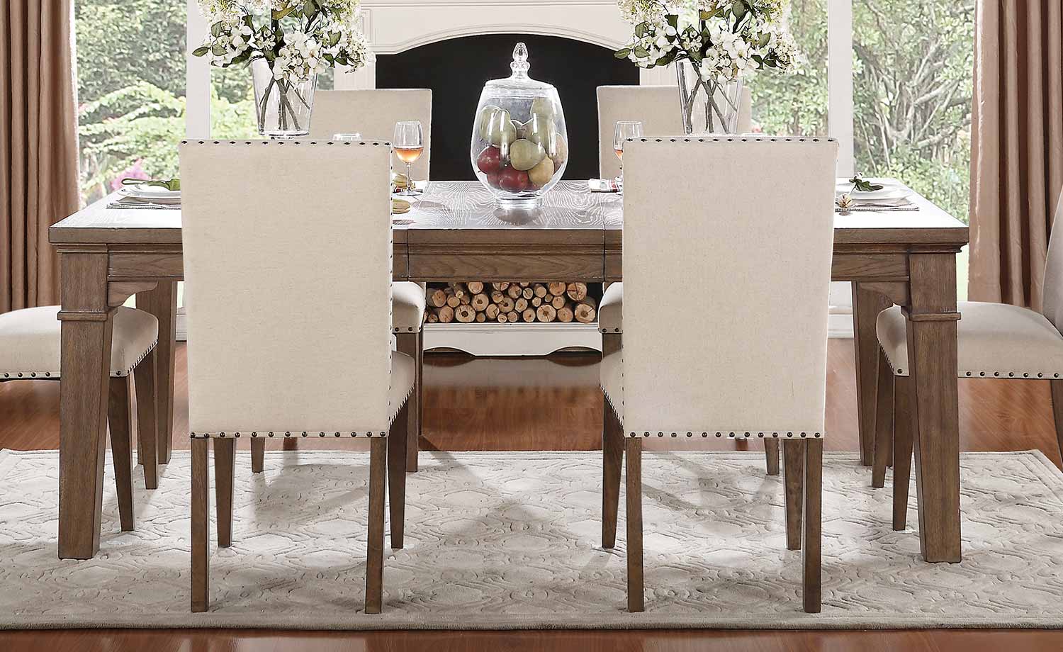Homelegance Mill Valley Leg Dining Table - Weathered Wash