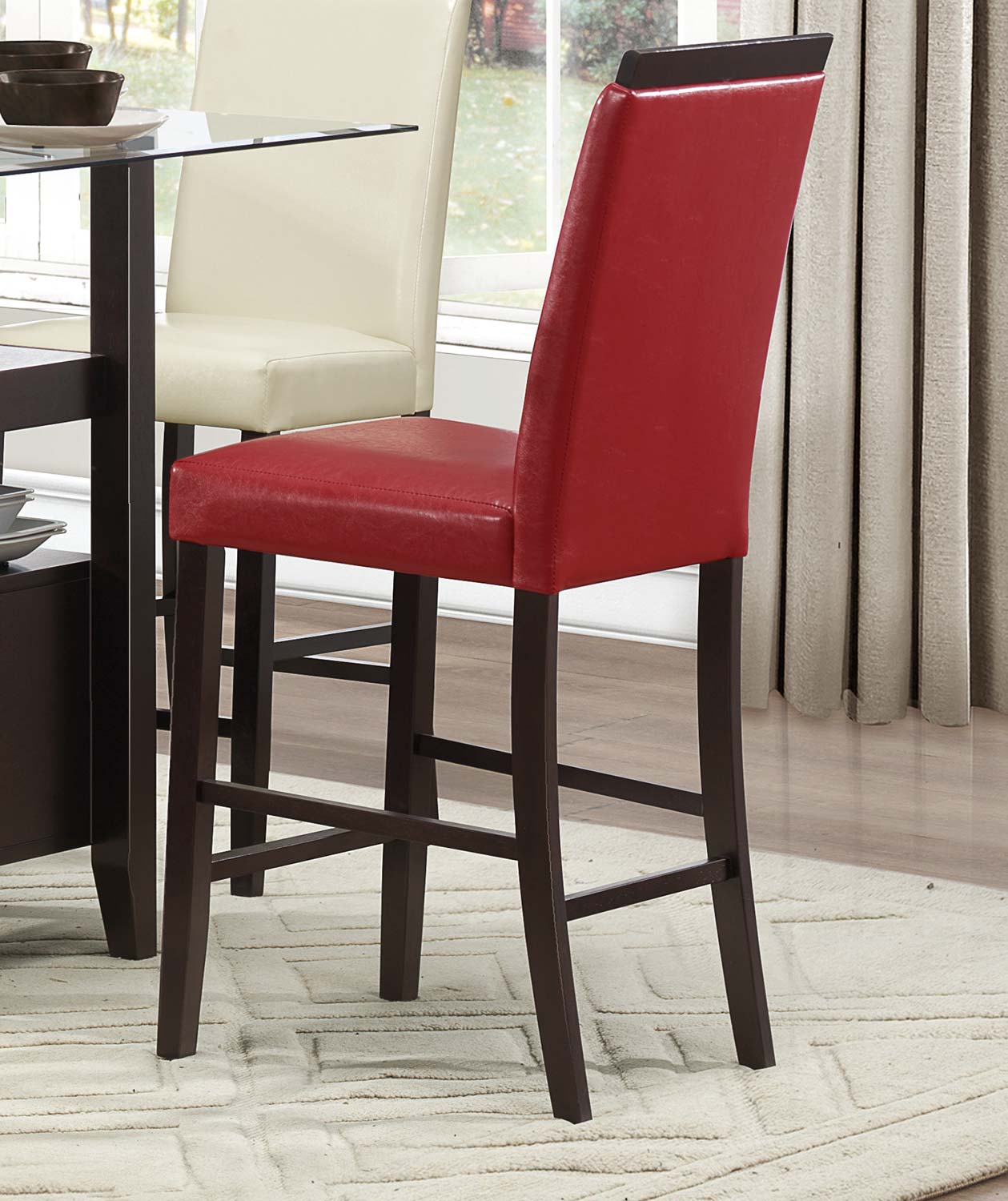 Homelegance Bari Counter Height Chair - Red