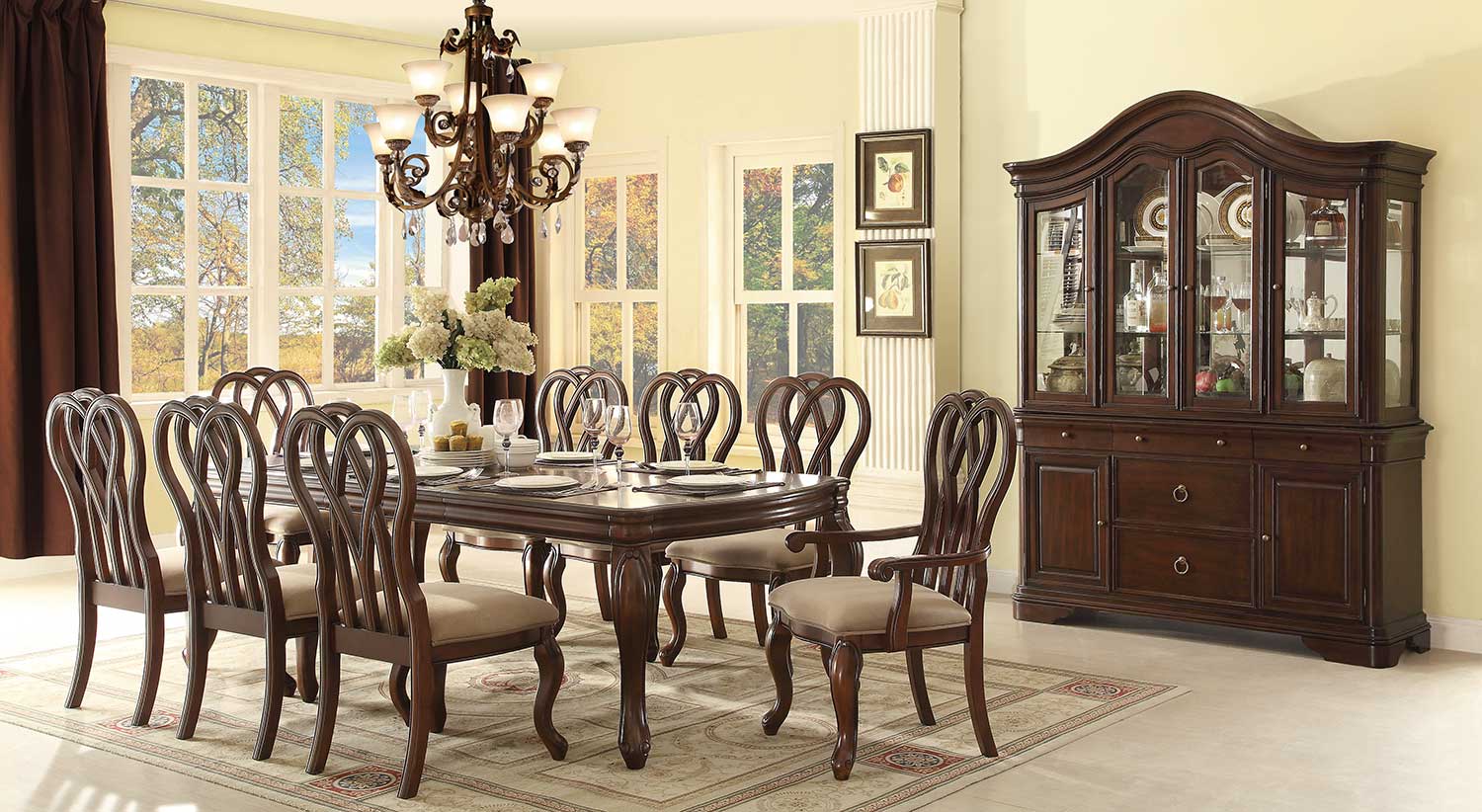 Homelegance San Anselmo Dining Set - Cherry Homelegance San Anselmo Dining Set - Cherry